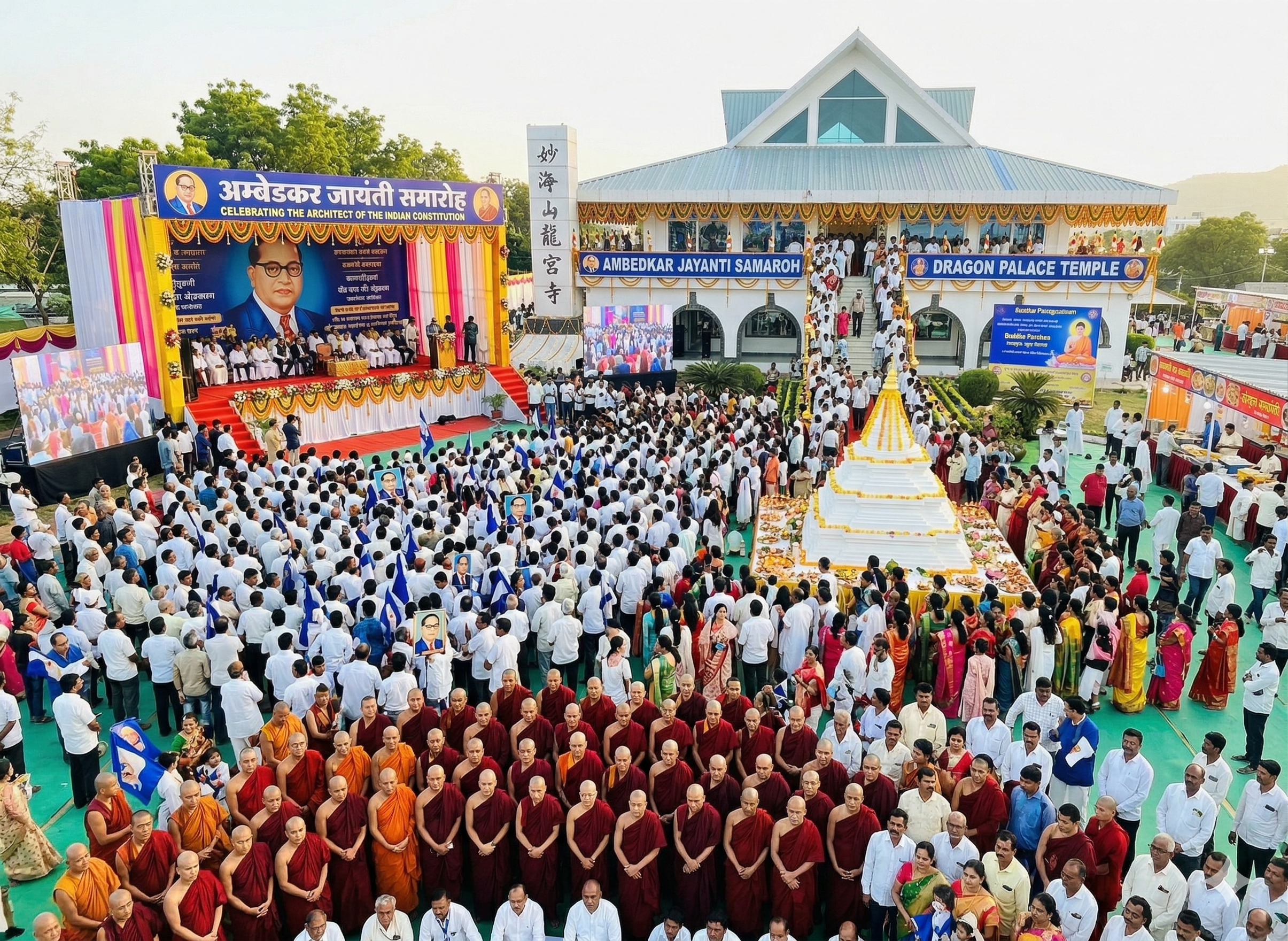 Ambedkar Jayanti gathering at Dragon Palace Temple